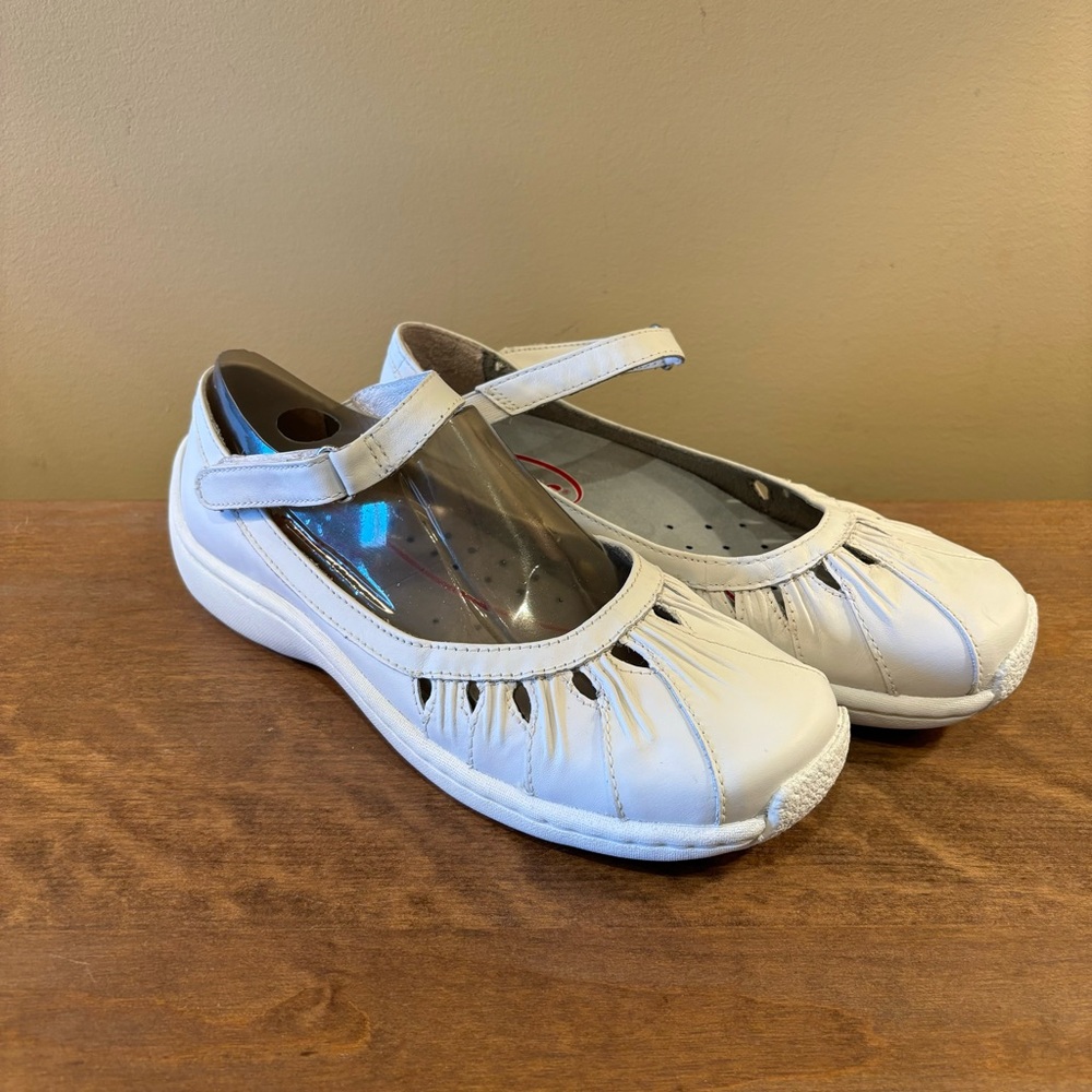 Klogs White Mary Jane Flats